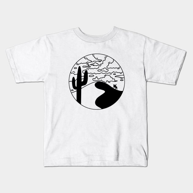 Funny Desert Cosmic Gift Kids T-Shirt by ZimBom Designer